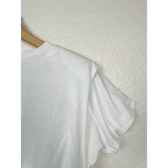 ALLSAINTS Coni Shoulder Pad Tie Front White T-Shirt - Size: Medium - EUC - Picture 5 of 7